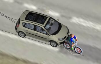 Rekonstrukcja wypadku z udziałem rowerzysty